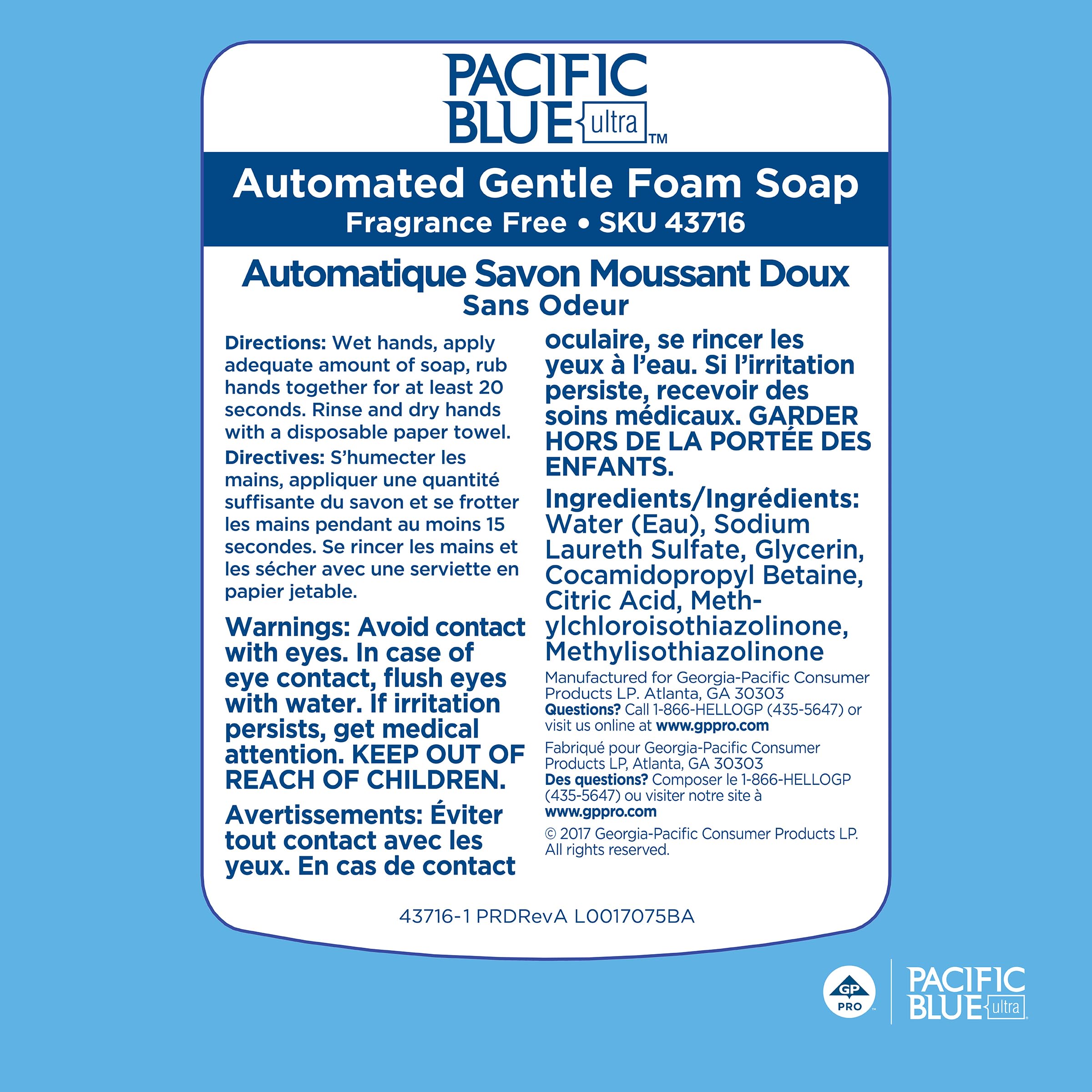 Amazon.com: Pacific Blue Ultra Gentle Foam Hand Soap Refill (43716