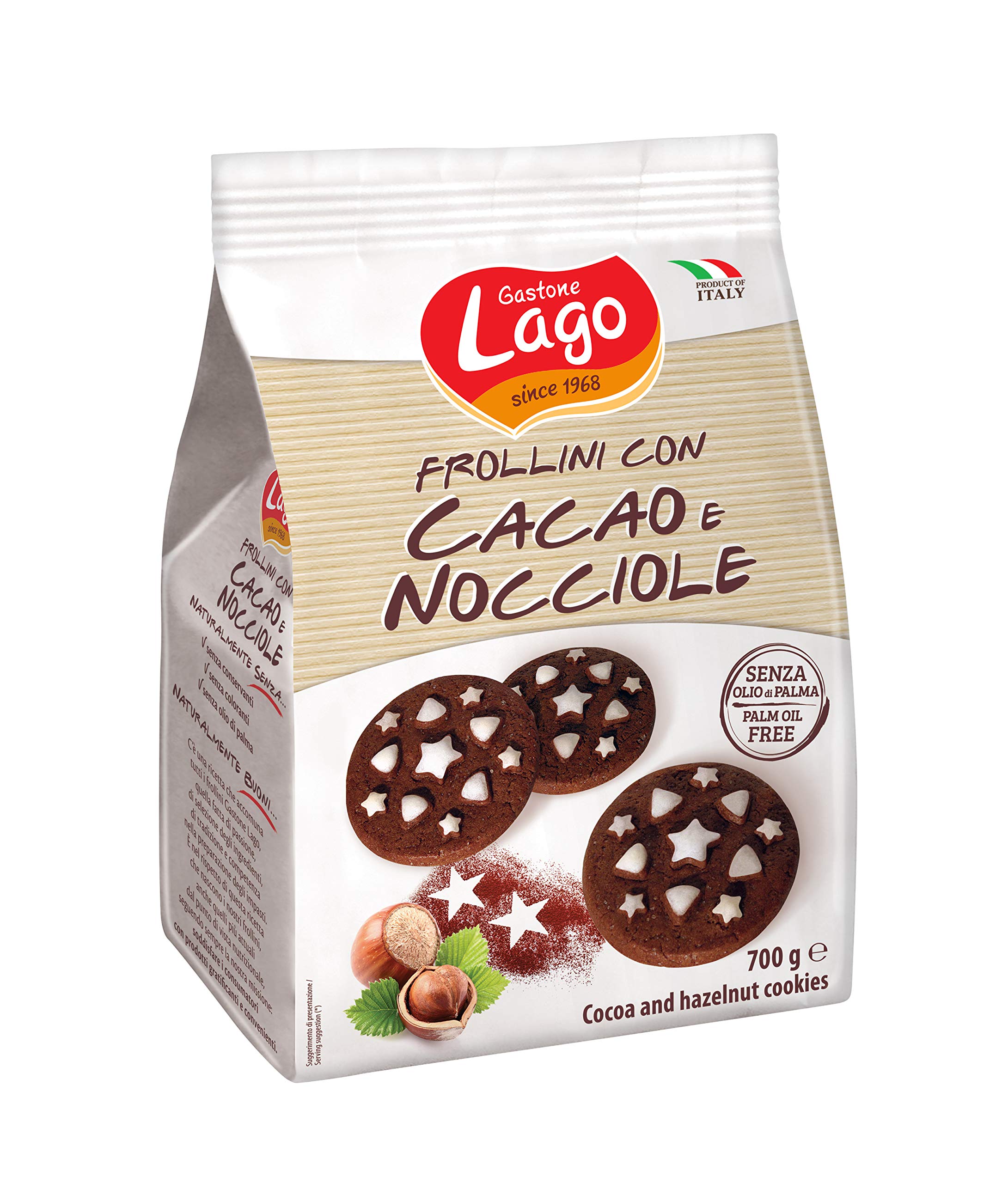 Gastone Lago Biscotti frollini al cacao e nocciole da 350 gr