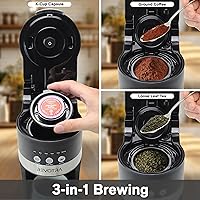 Vista 3 de Single Serve Coffee Maker for Pods & Ground Coffee, 6 to 14oz Brew Sizes, Strong Brew Option, Fast Brewing, Compact Design with Removable 40oz