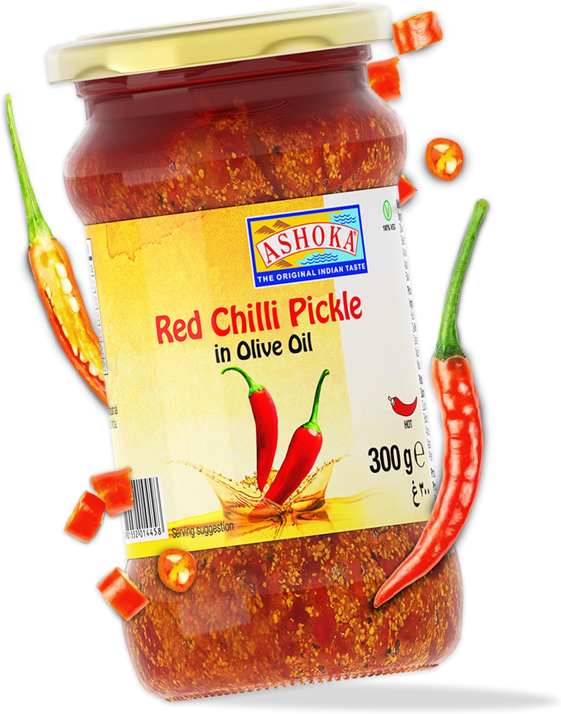 1932 | All Natural | Authentic Indian Pickle Recipe | Red Chili with Olive Oil | Suitable for Vegetarians | Kosher Certified | Gourmet Pickles | Pickle Relish | 300 Grams (Pack of 1)