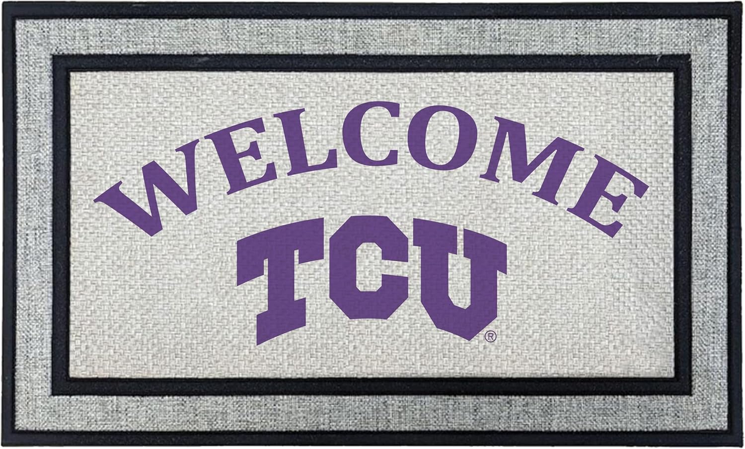 KH Sports Fan 18x30 Gray TCU Horned Frogs Welcome Doormat NCAA Rug