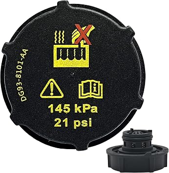 Radiator Surge Tank Cap DG93-8101-AA,Coolant Reservoir Cap for Ford Focus Mustang Fusion Escape F150 F250 F350 F450 F550 F600 Ranger Expedition Explorer Transit & Lincoln Aviator MKZ MKC MKX