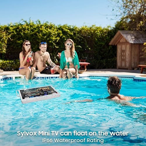 Miniatura 5 de SYLVOX Smart TV portátil de 15.6 pulgadas, televisión de 12 voltios, batería de 10000 mAh, IP66, impermeable, altavoces duales, WiFi, 300nits,