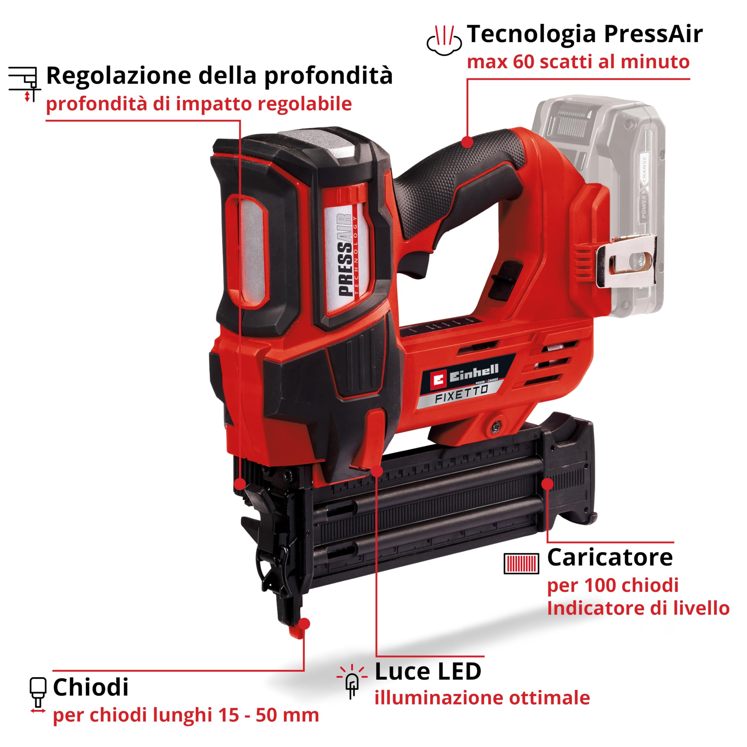 Chiodi Per Chiodatrice Einhell - 3.000 Pezzi, Lunghezza 32mm - Per TE-CN 18 Li-Solo - Foto 5