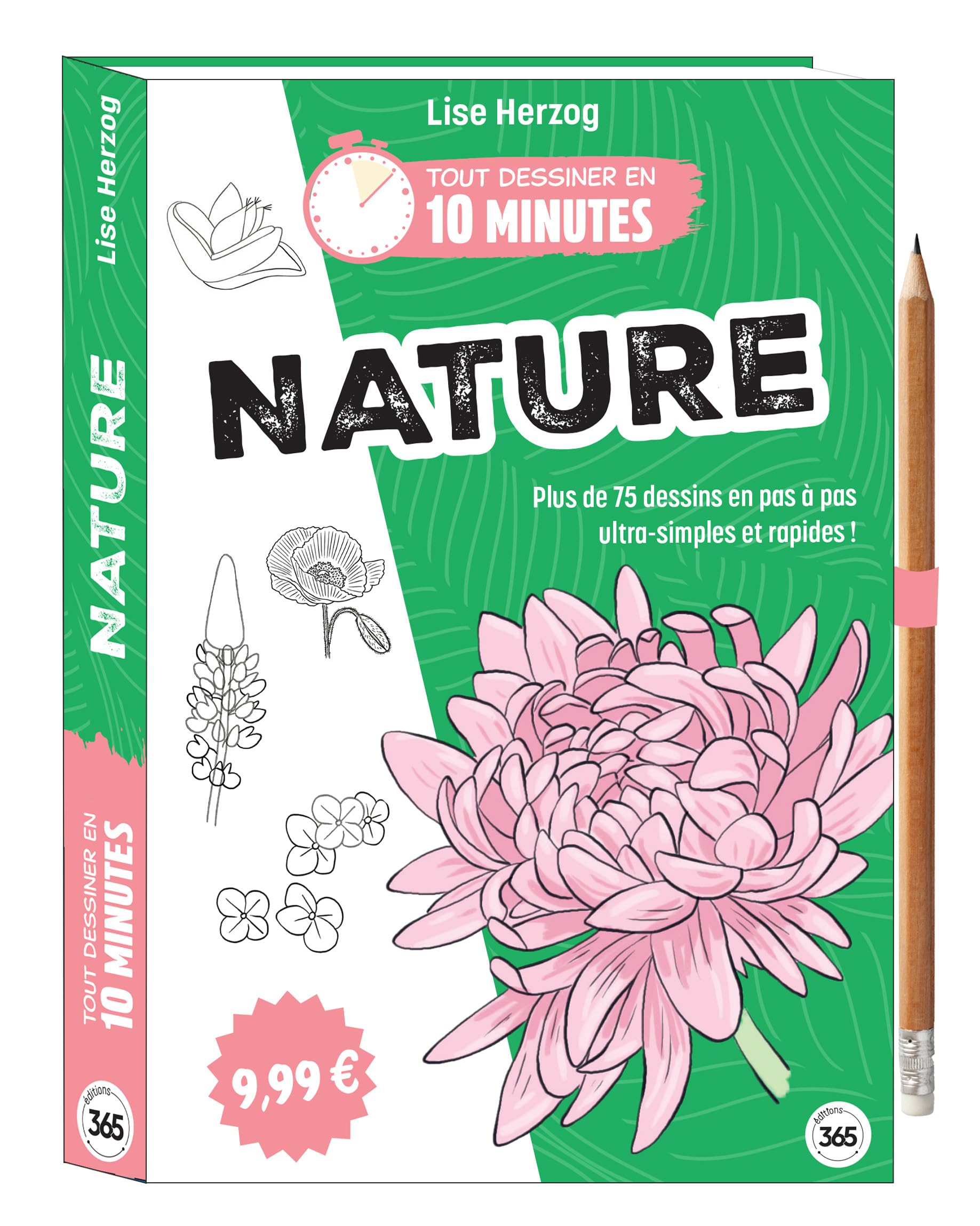 Tout dessiner en 10 minutes - Nature: Plus de 75 dessins en pas à pas ultra-simples & rapides ! Avec un crayon offert
