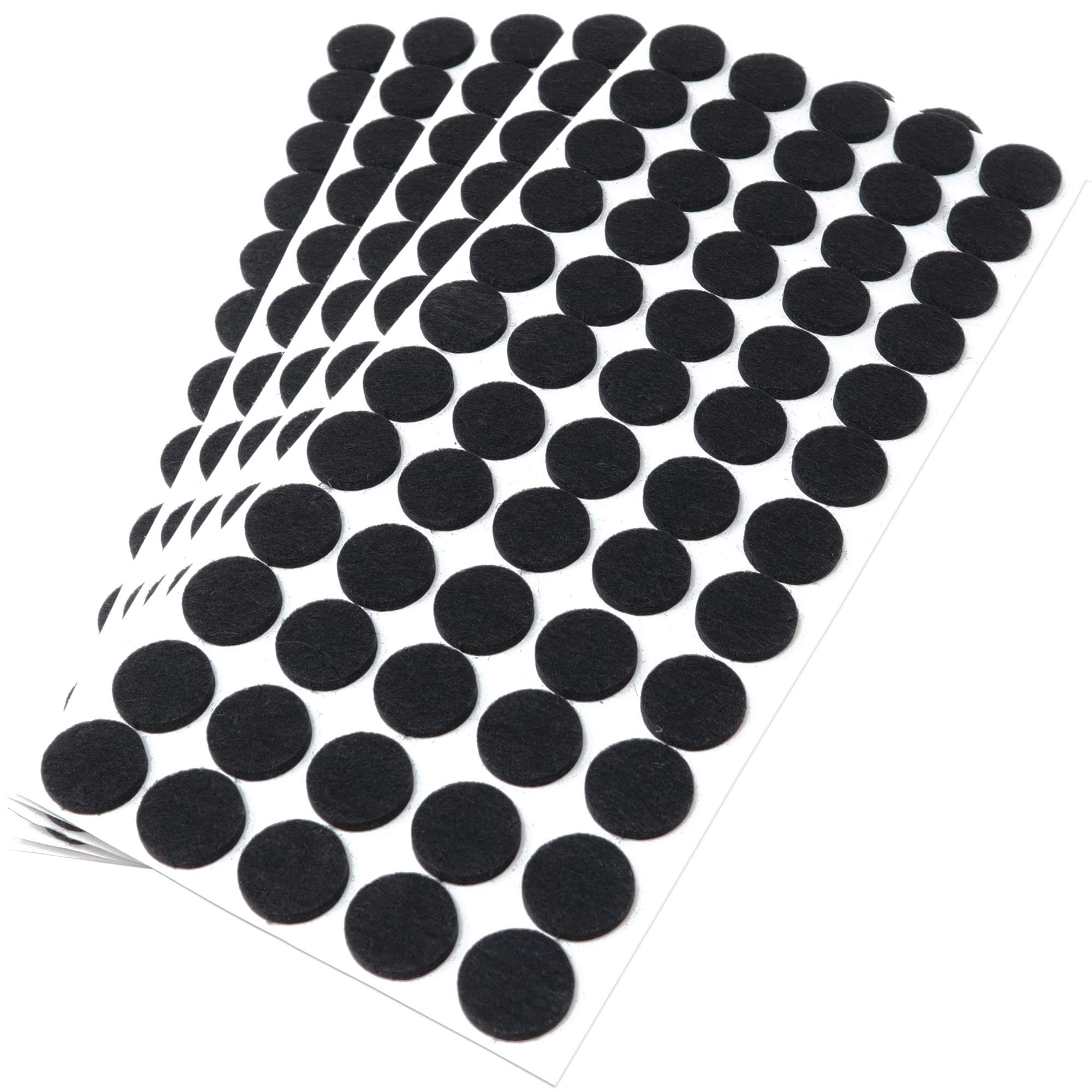 Adsamm Black Adsamm® / 300 X Self-Adhesive Felt Pads/Black/Ø 0.79'' (Ø 20 Mm) / Round / 0.138'' / 3.5 Mm Thick Stick-On Furniture Felt Glides/Furniture & Chair Glides