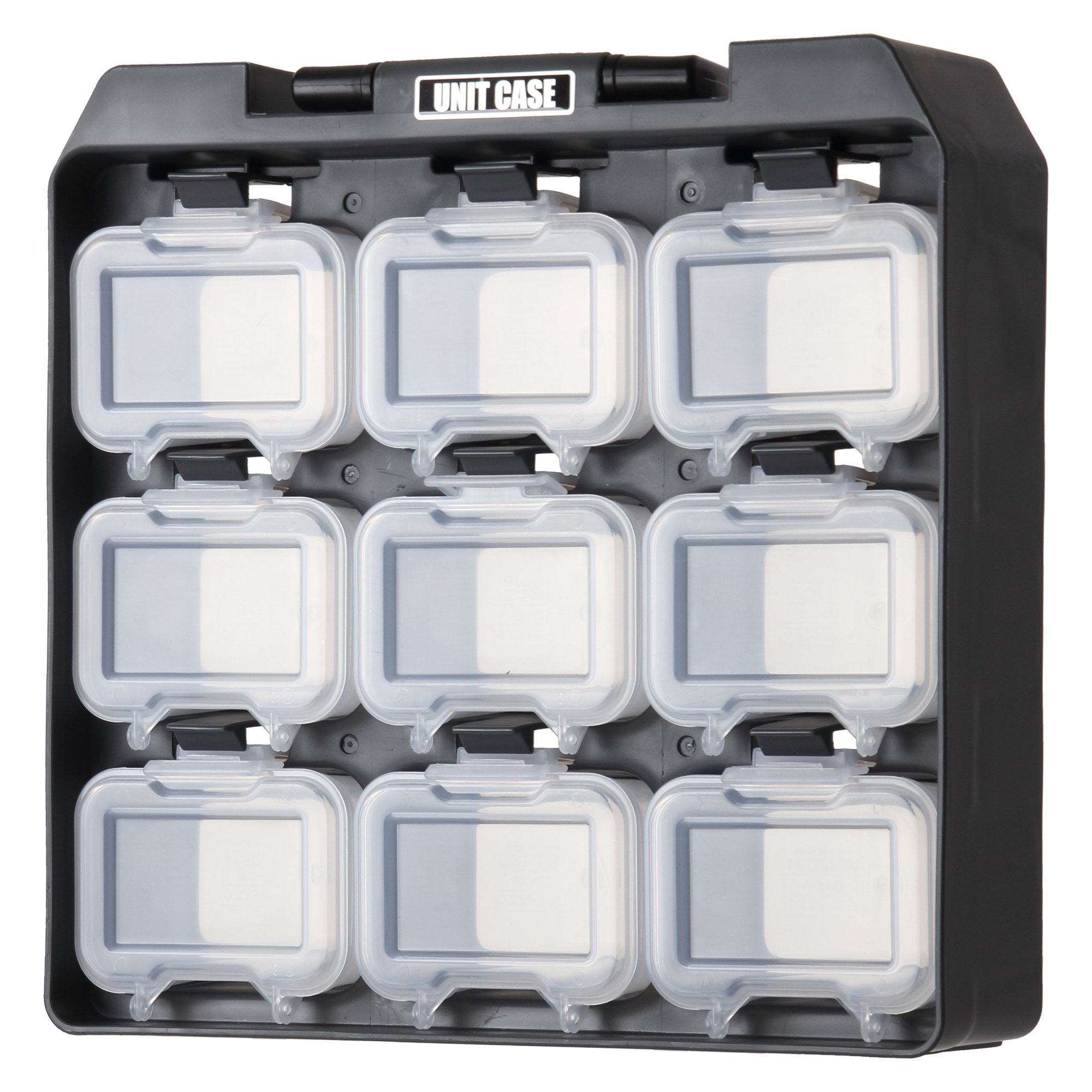 Iris Unit Case UC-9 coffret de rangement plastique gris avec compartiments fixes