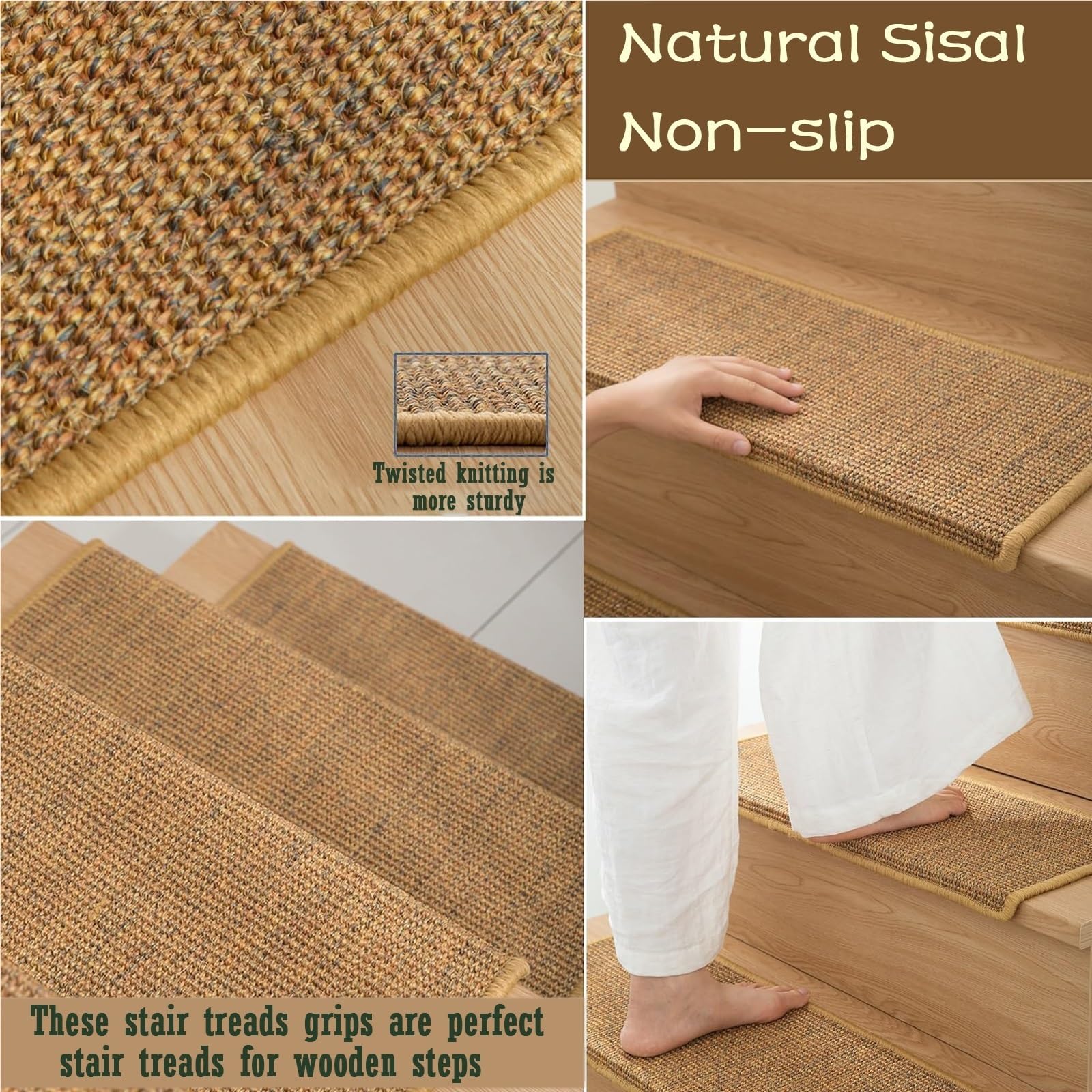 Lot de 4 tapis antidérapants pour irs, 75 cm x 24 cm, tapis anti-id-bulles, sûr pour l'intérieur, et