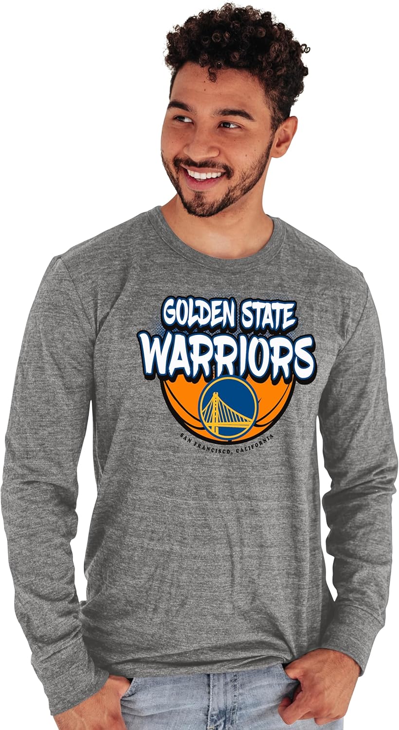 Blue 84 NBA Unisex-Adult NBA Officially Licensed Tri-Blend Long Sleeve T-Shirt Heather Gray