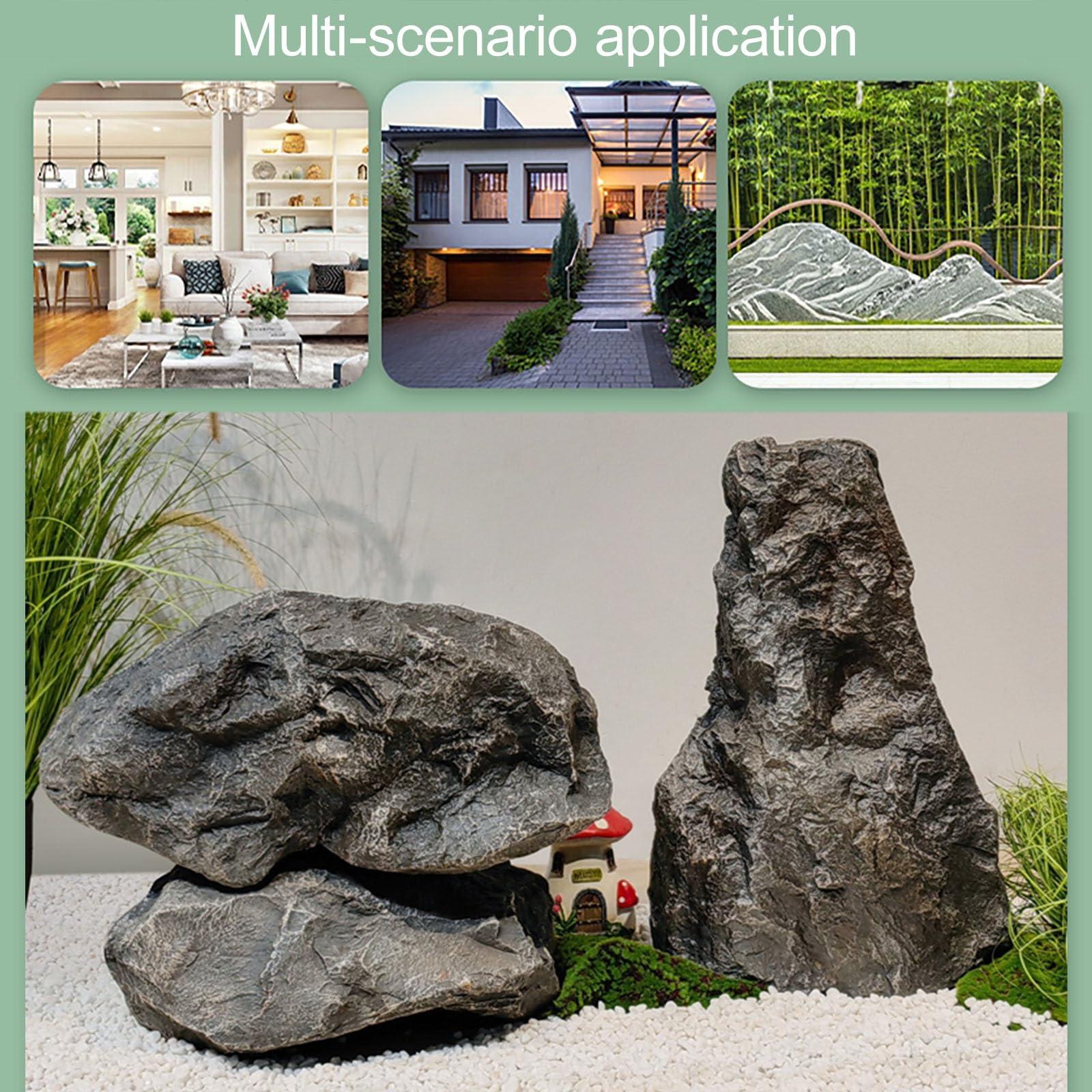 Rocas de imitación ligeras para decoración de paisajes, rocas artificiales de espuma de poliuretano para jardín, acuario, fotografía