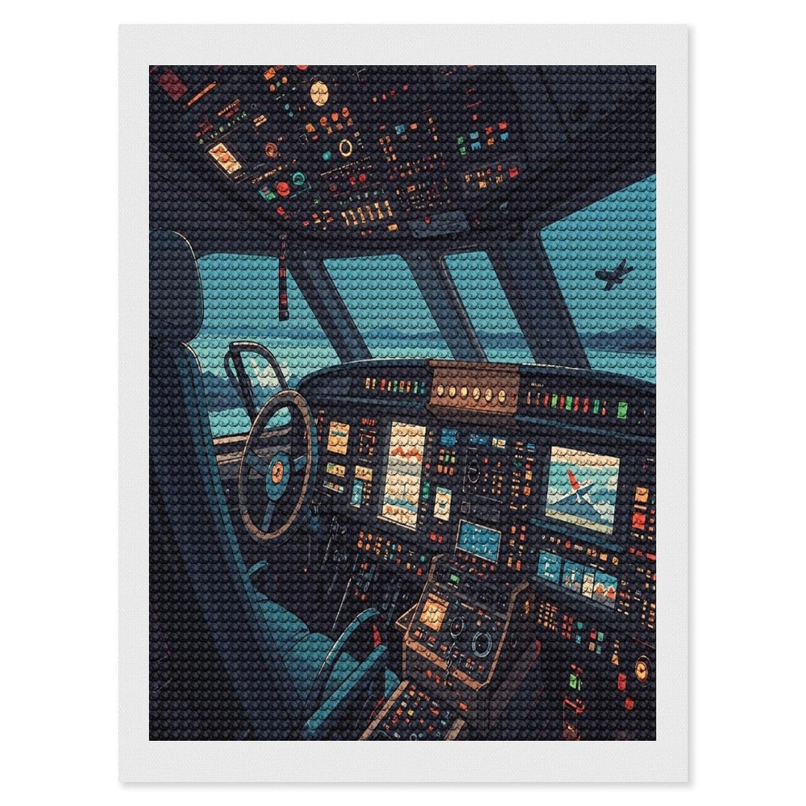 FekiLoot Airplane Diamond Painting Kits for Beginners DIY Diamond Art Kits for Adults Full Drill Round Diamond Dot Gem Art Painting Fun DIY Crafts for Home Kitchen Wall Decor Gift 12"x16"