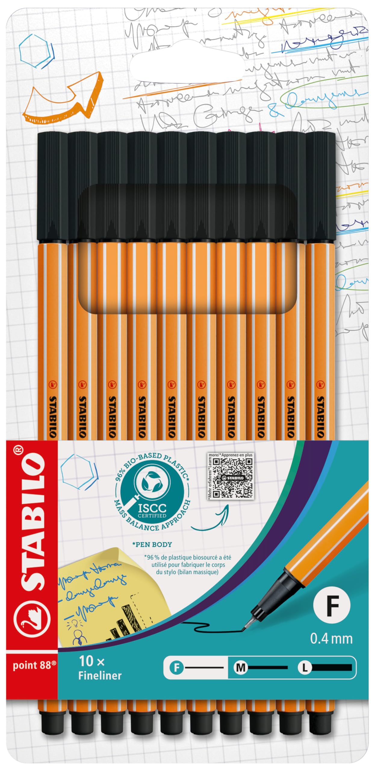 STABILO - Fineliner - point 88-10er Etui - schwarz