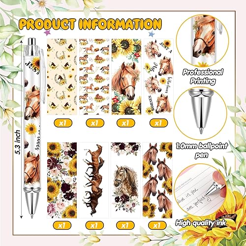 Miniatura 2 de Ireer 8 bolígrafos para mujeres y niñas, bolígrafos de escritura de 0.039 in de tinta negra, bolígrafos de escritura suave de punta fina para