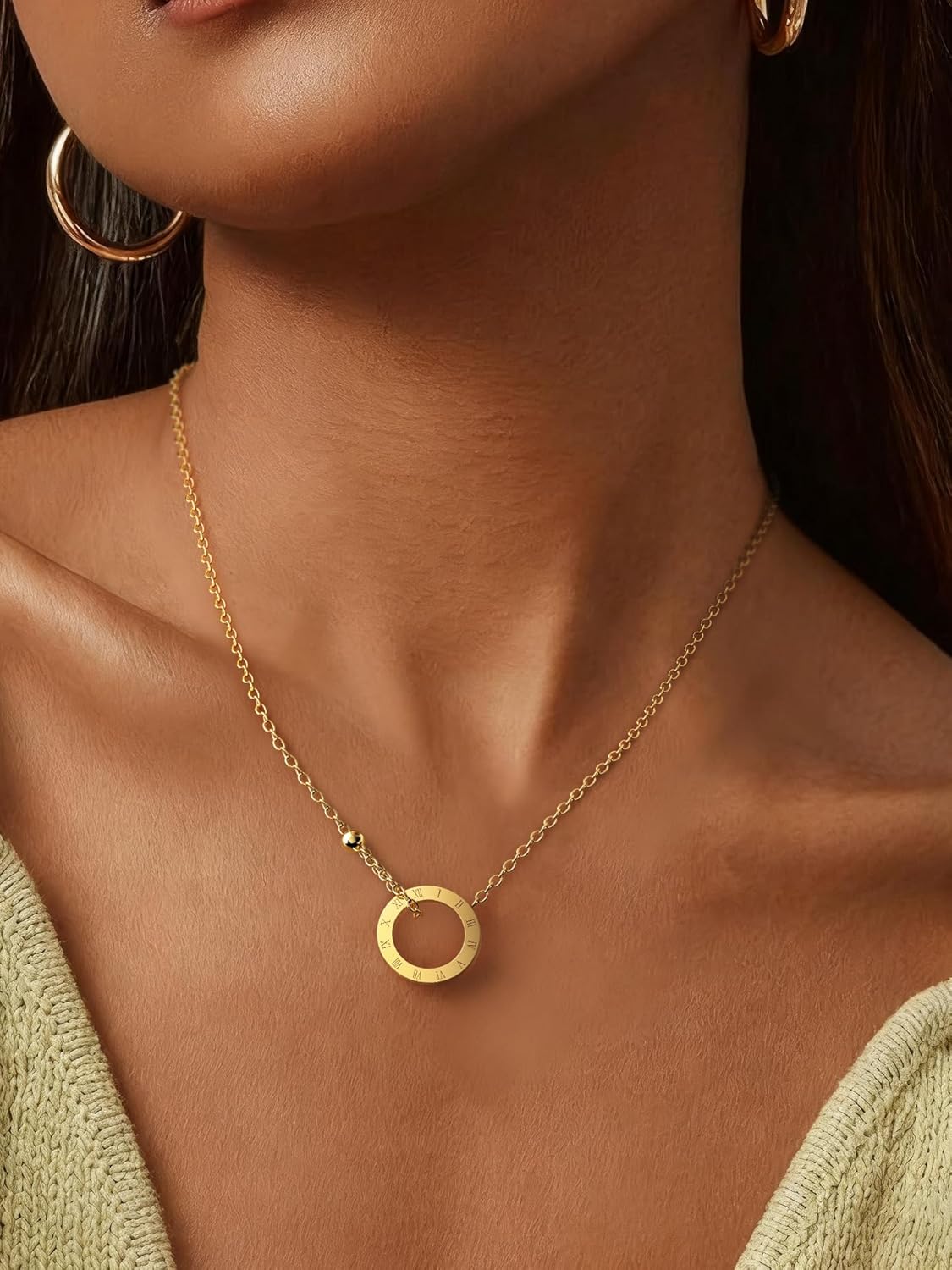 18K Gold Plated Pendant Necklaces for Women | Gold Necklace for Women | Slider Adjustable - Image 3