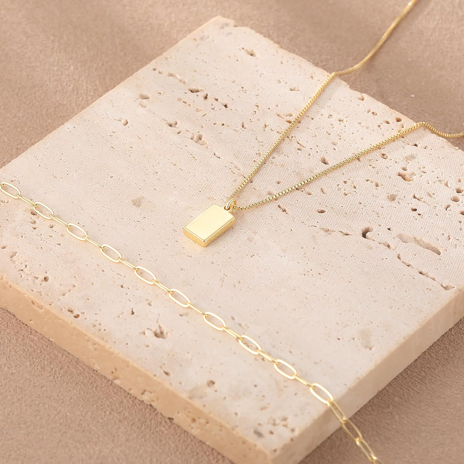 Gold/Silver Necklaces Stack For Women,14K Gold/Sterling Silver Plated Simple Layered Choker Necklaces For Women,Stackable Multilayer Pearl Cross Disc Circle Pendant Cuban Herringbone Snake Paperclip Chain Necklaces Set Jewelry Gift for Women - Image 6