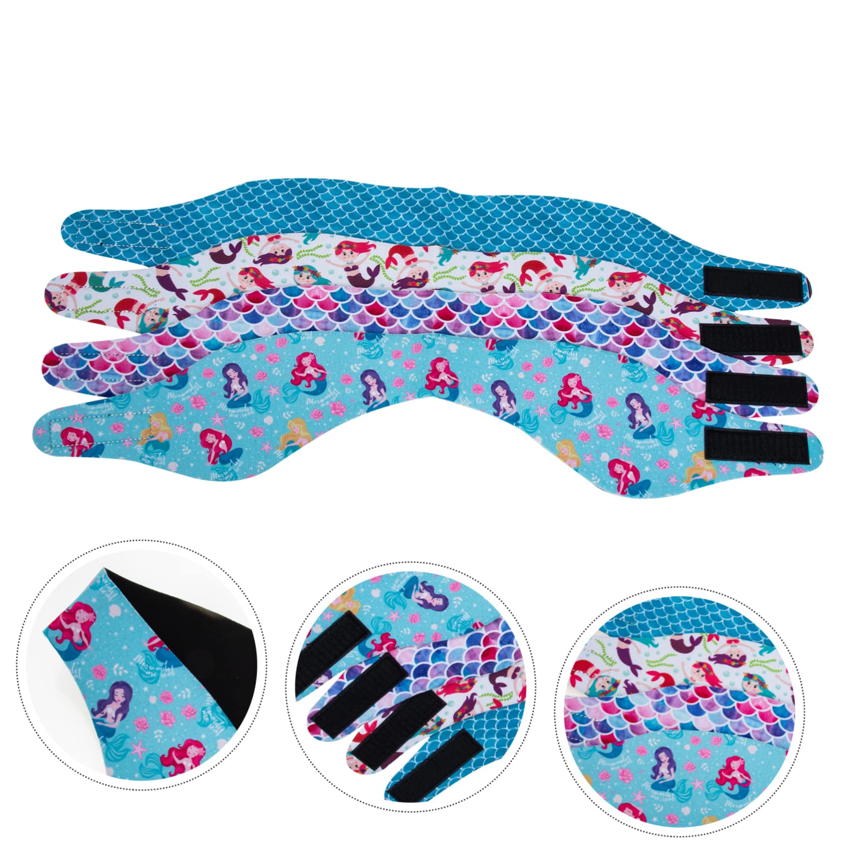SUPVOX 3 Juegos Sombreros De Natación Bandana Headband Tapones Para Los Oídos Banda Para La Oreja Para Nadar Cintas Para La Cabeza Para Nadar Orejeras Para Ducha Neopreno 4 Uds * 3