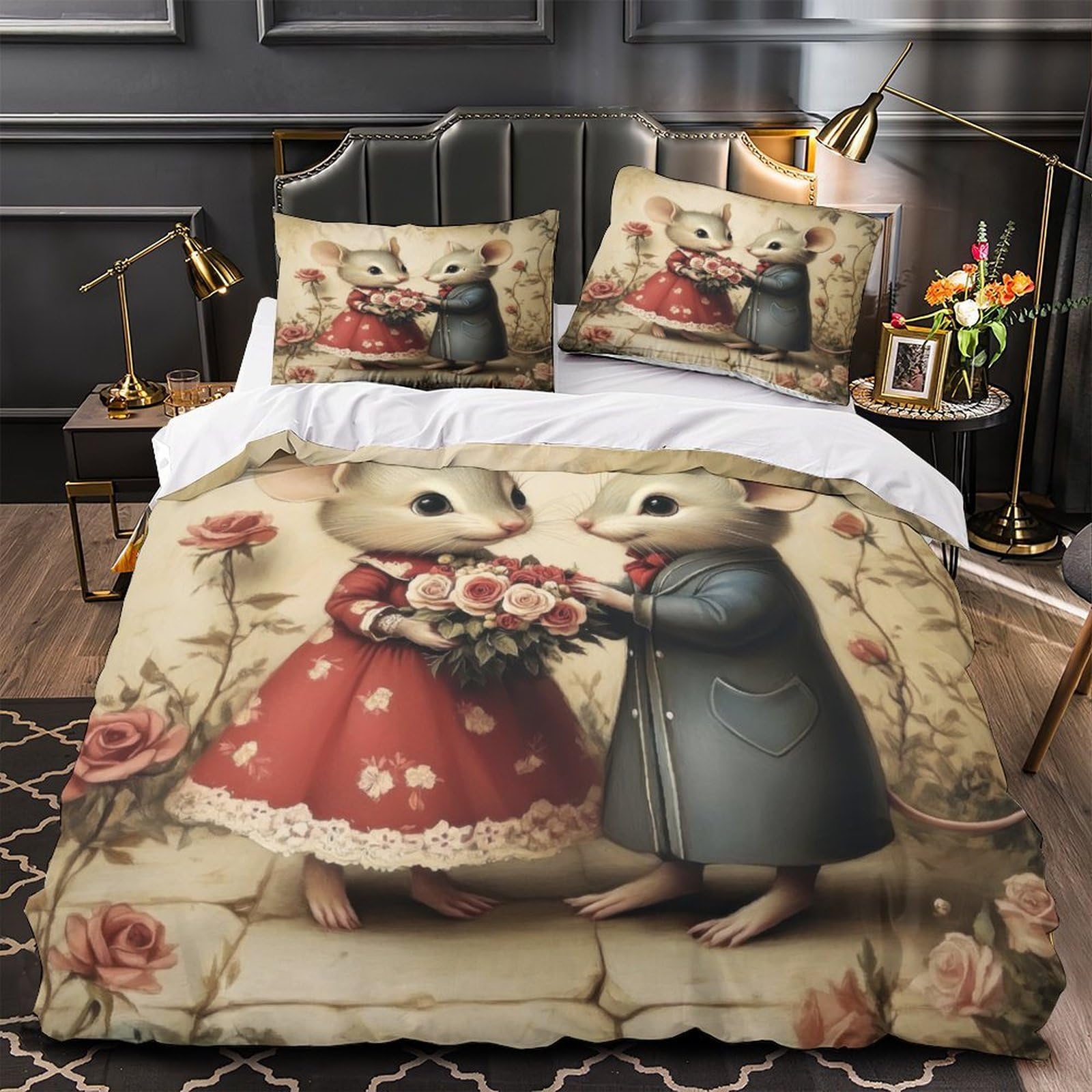 Housse de couette 140x200cm en microfibre avec fermeture éclair résistante et douce