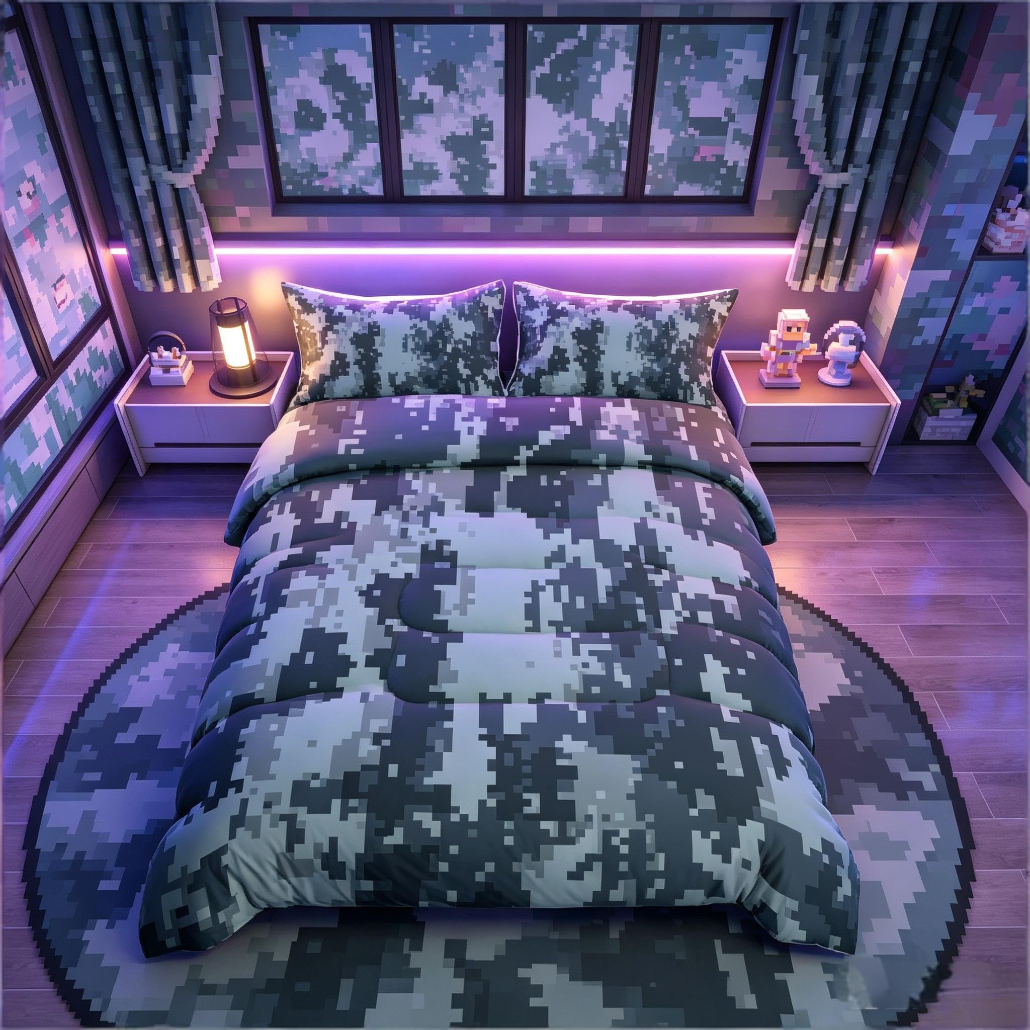 Parure de lit camouflage 3 pièces, le cadeau idéal pour lit double de garçon