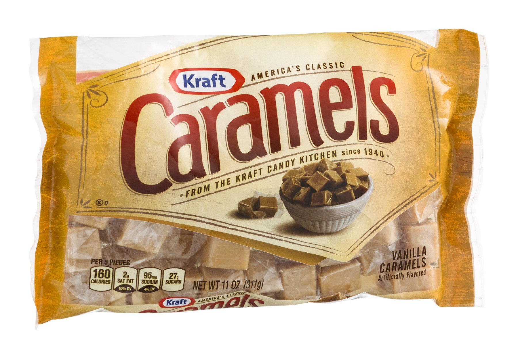 Caramels Individually Wrapped Caramel Candy Snack Bag (11 oz Bags by Kraft – 11 Ounce (Pack of 12), Pack of 12