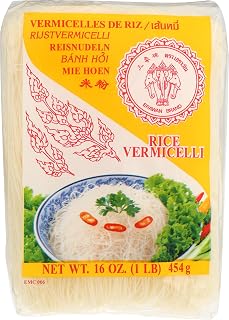 ERAWAN Vermicelli Rice Noodles 16 OZ - Authentic Thai Rice Sticks, 2 Simple Ingredients, 0g Fat
