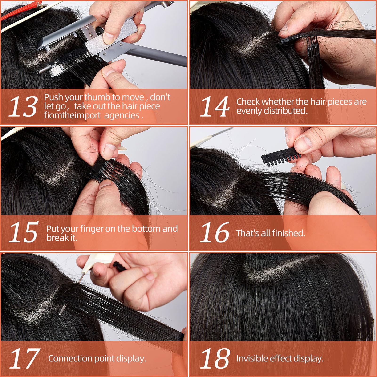 Kit Macchina per Estensioni per Capelli 6d, Strumento di Estensione dei Capelli Senza Tracce di 2a Generazione, Cinque Mazzi di Fila, con Pinze, per Salon