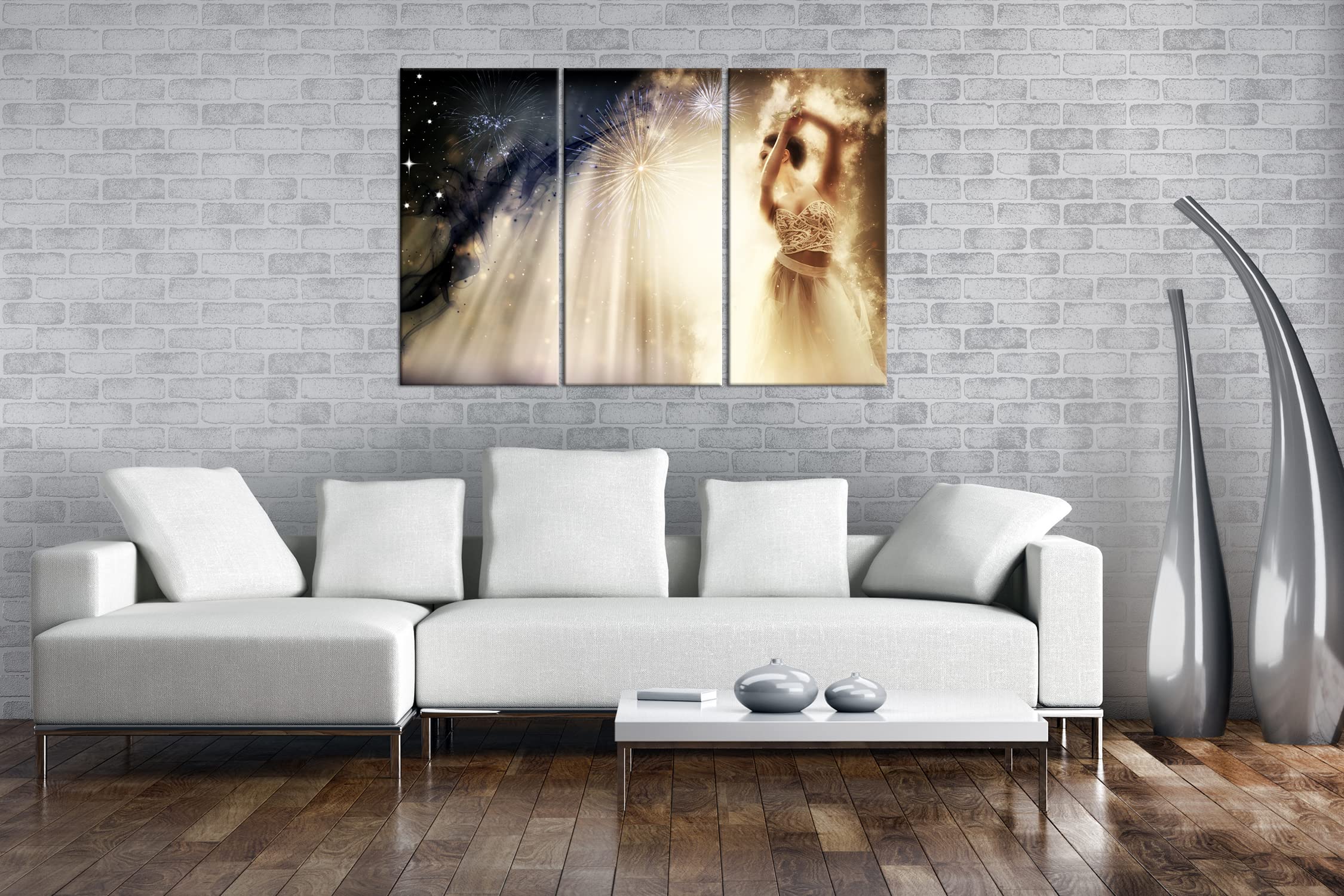 Sinnlichkeit des Tanzes Als Leinwand, Motiv fertig ahmt Auf Echtholzrahmen gestaltet Digitaldruck mit Rahmen, Kein Poster Oder Poster, Dreiteilig (120x80)