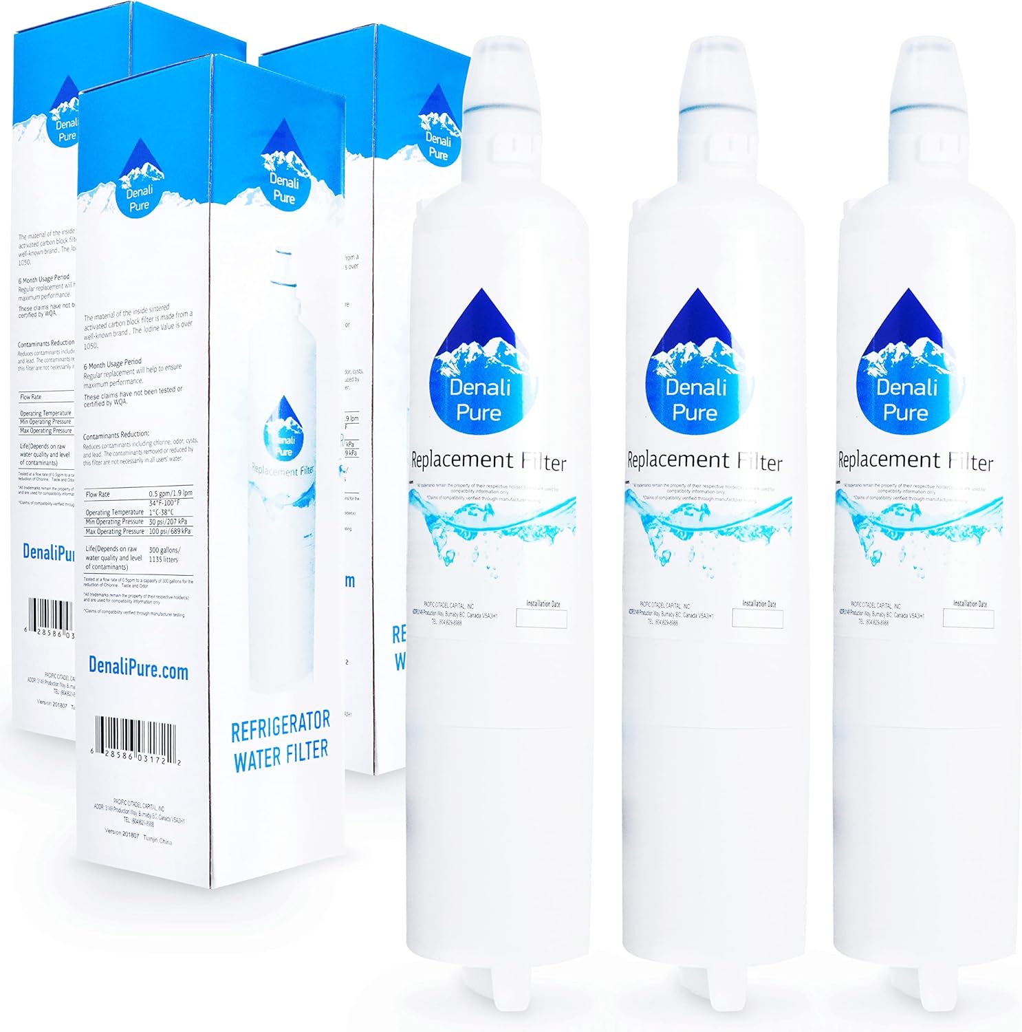 3-Pack Replacement for LG LFX25961SW Refrigerator Water Filter - Compatible with LG LT600P, 5231JA2006A, 5231JA2006B Fridge Water Filter Cartridge