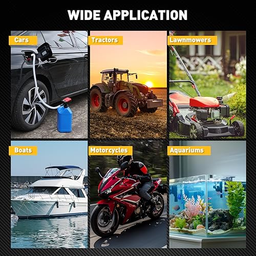 Miniatura 8 de Bomba de transferencia de combustible alimentada por batería, 3.2 GPM sin derrames, bomba de sifón portátil de gasolina con 3 adaptadores y apagado