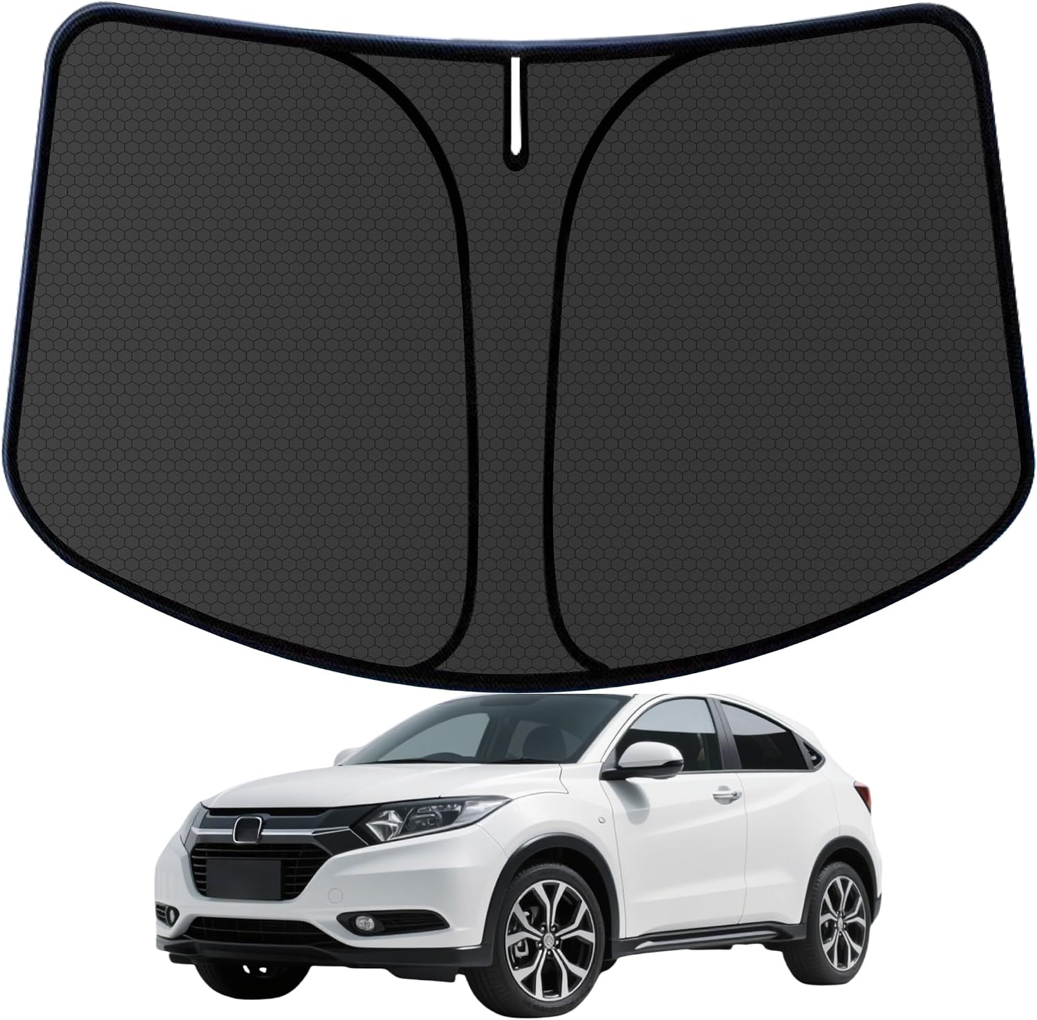 HRV Windshield Sun Shade for Honda HR-V HRV 2016-2021 2022 Blocks UV Rays Accessories,1:1 Custom Foldable Thickened Wear-Resistant Front Window Sunshade Visor,Keeps Your Car Cooler