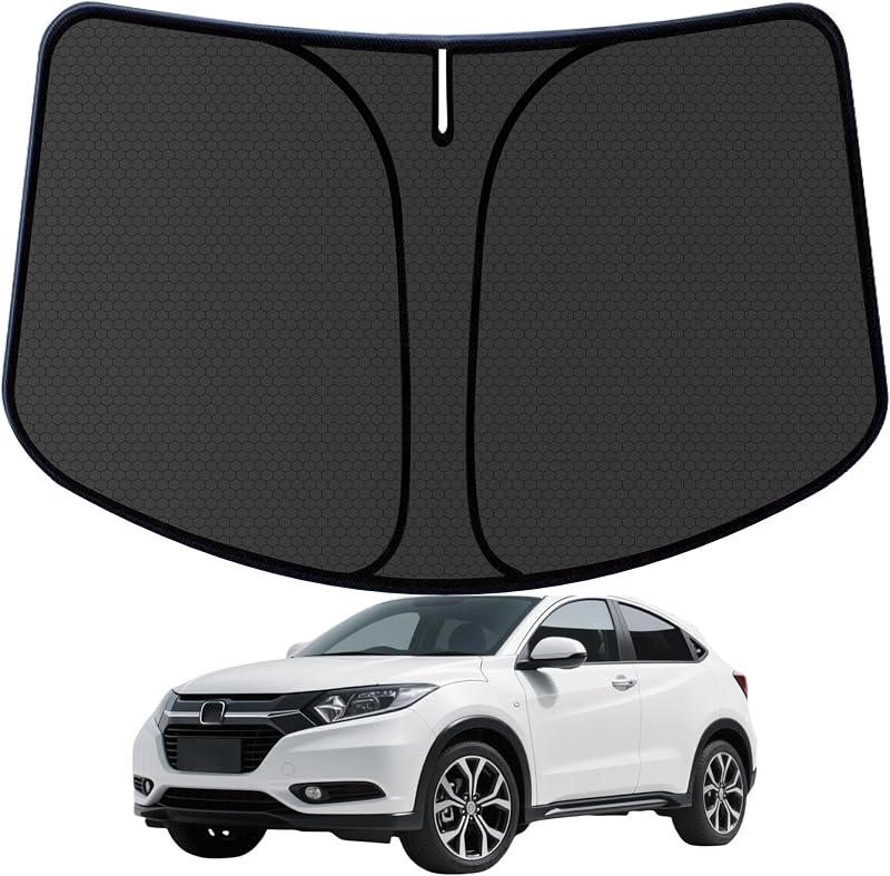 HRV Windshield Sun Shade for Honda HR-V HRV 2016-2021 2022 Blocks UV Rays Accessories,1:1 Custom Foldable Thickened Wear-Resistant Front Window Sunshade Visor,Keeps Your Car Cooler