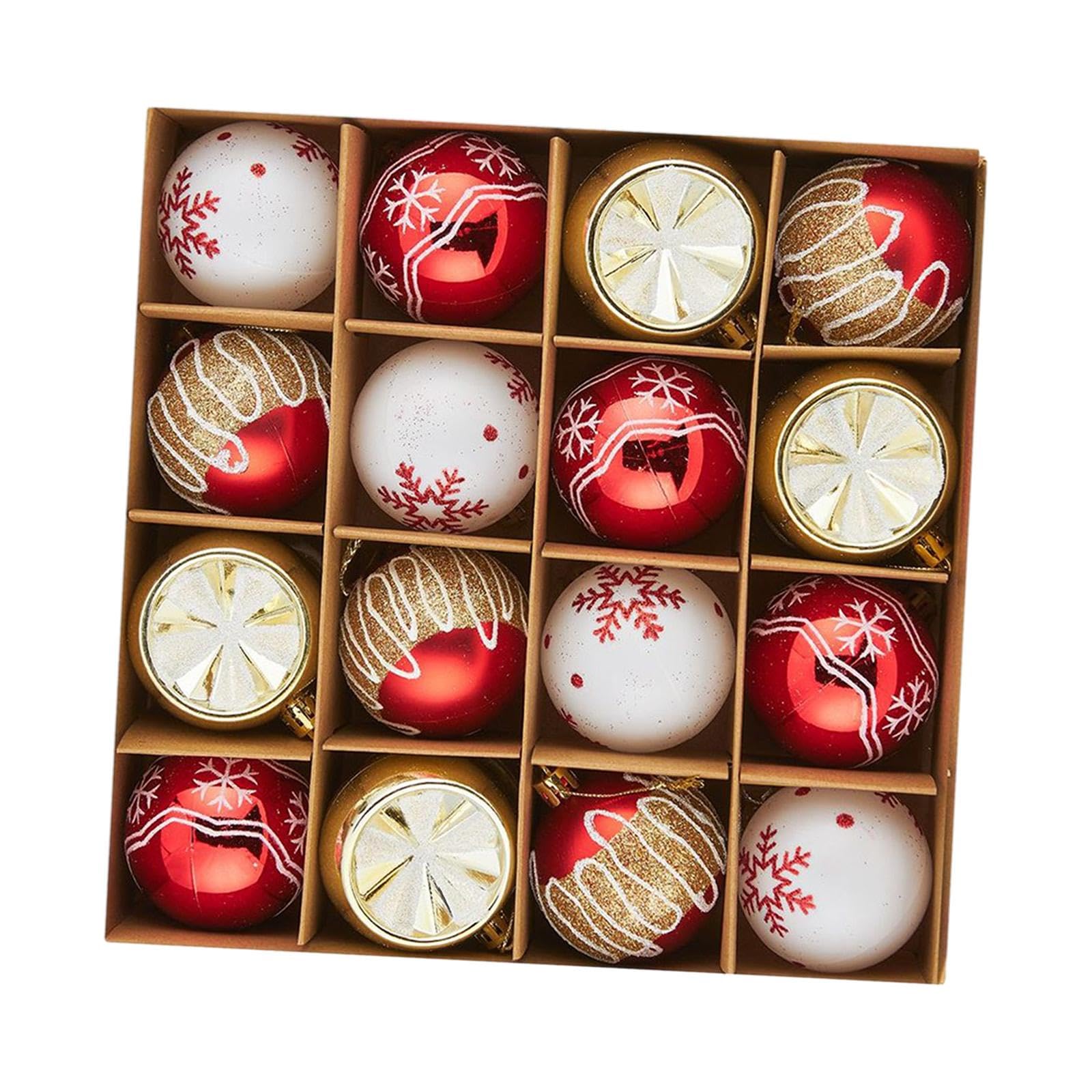 Boules de Noël pour décoration de banquet et bureau chic, lot de 16 suspensions en PP