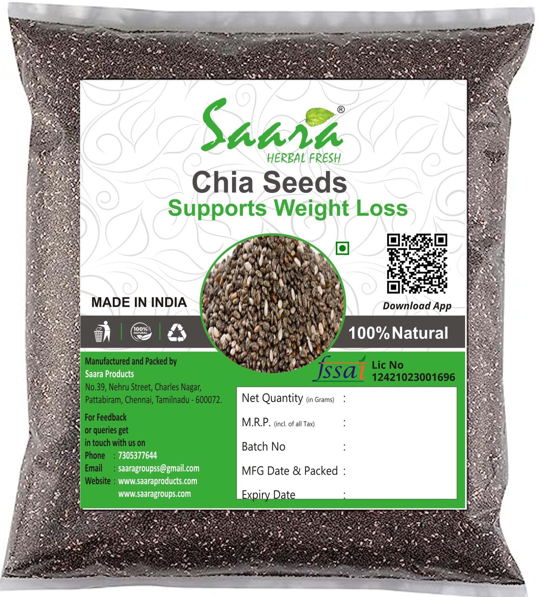 SAARA Chia Seed/Raw Chia Seed/Diet Food/Healthy Snack 50g (B09DYX41C2) Amazon Price History, Amazon Price Tracker