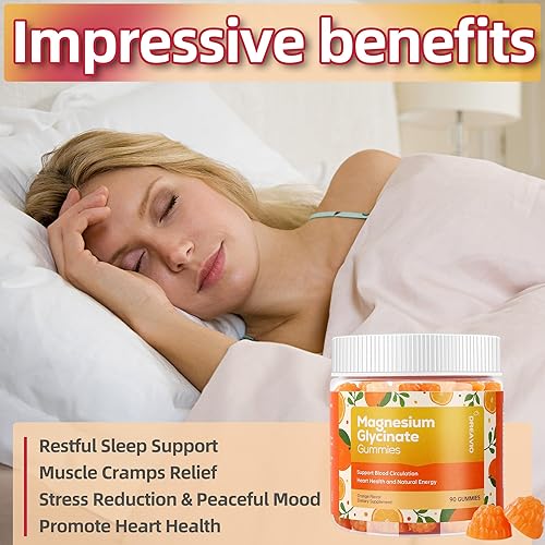 Miniatura 6 de 90 Unidades Gomitas de Glicinato de Magnesio de 400mg con Suplemento de Ashwagandha - Suplemento de Glicinato de Zinc y Magnesio Sin Azúcar Gomitas