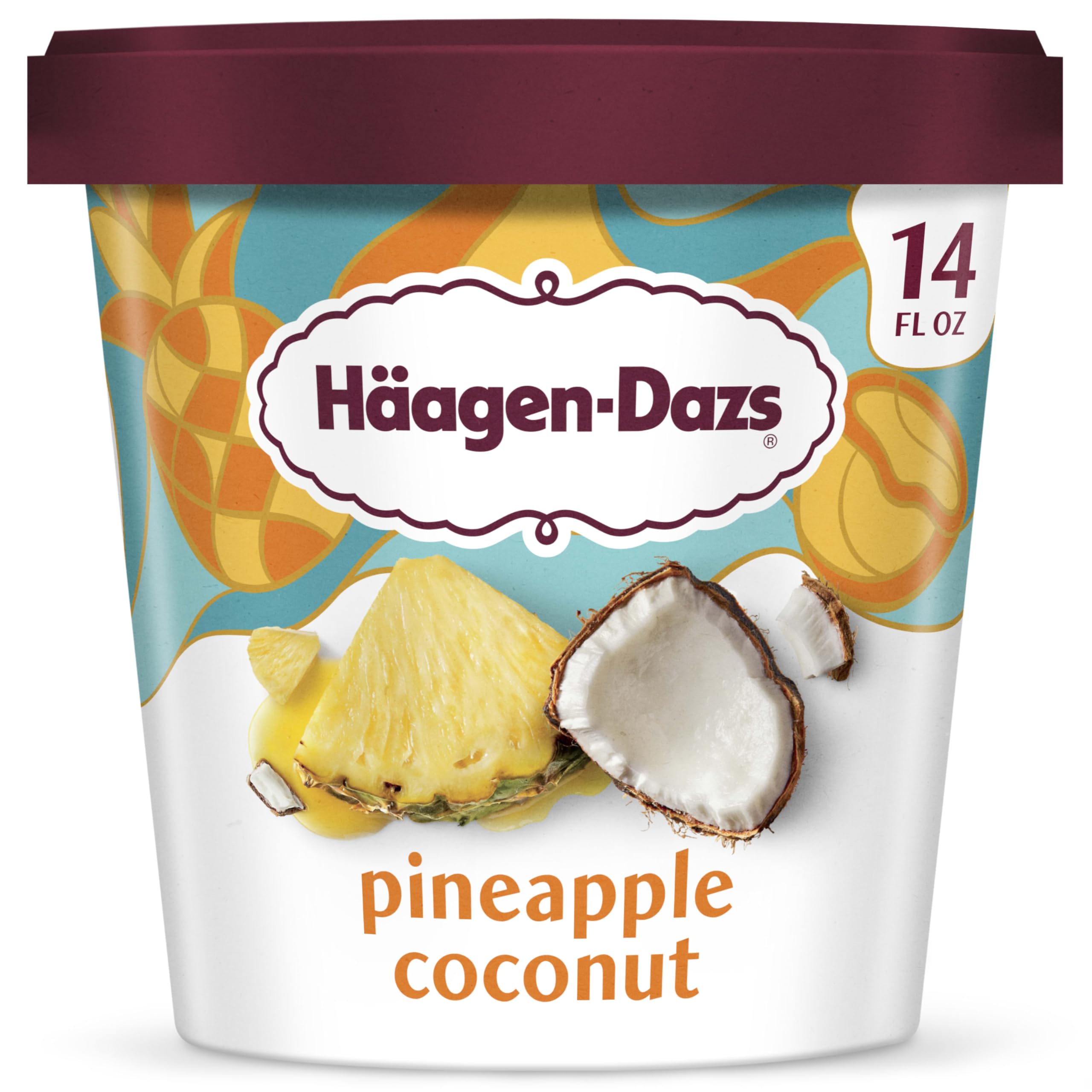 Haagen-Dazs, Pineapple Coconut Ice Cream, 14 oz (Frozen)