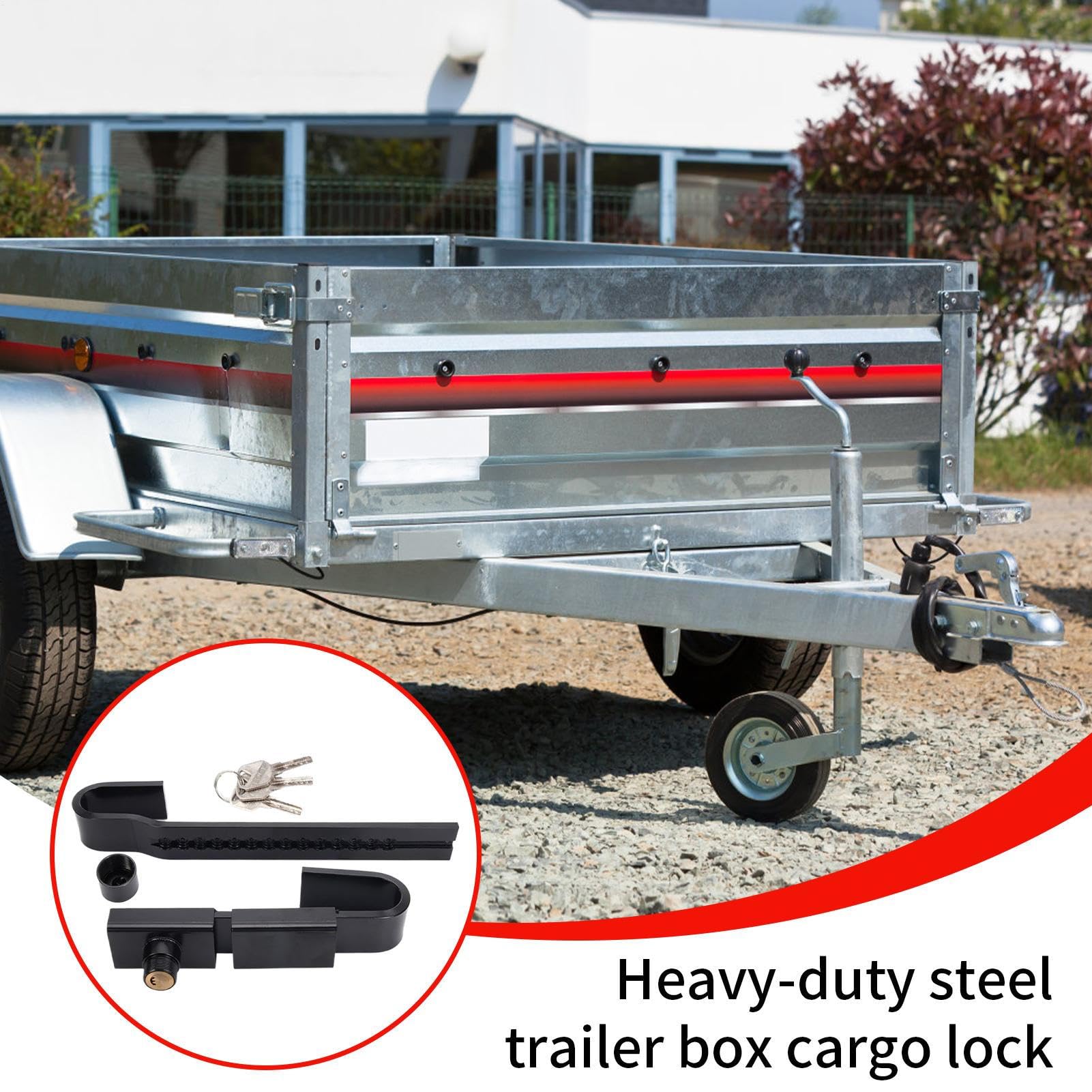 Cerradura Para Contenedor, Cerradura para Puertas de Almacén con 3 Llaves, Candado de Acero Ajustable para Transporte, Remolque, Carga, Almacenamiento y Camión