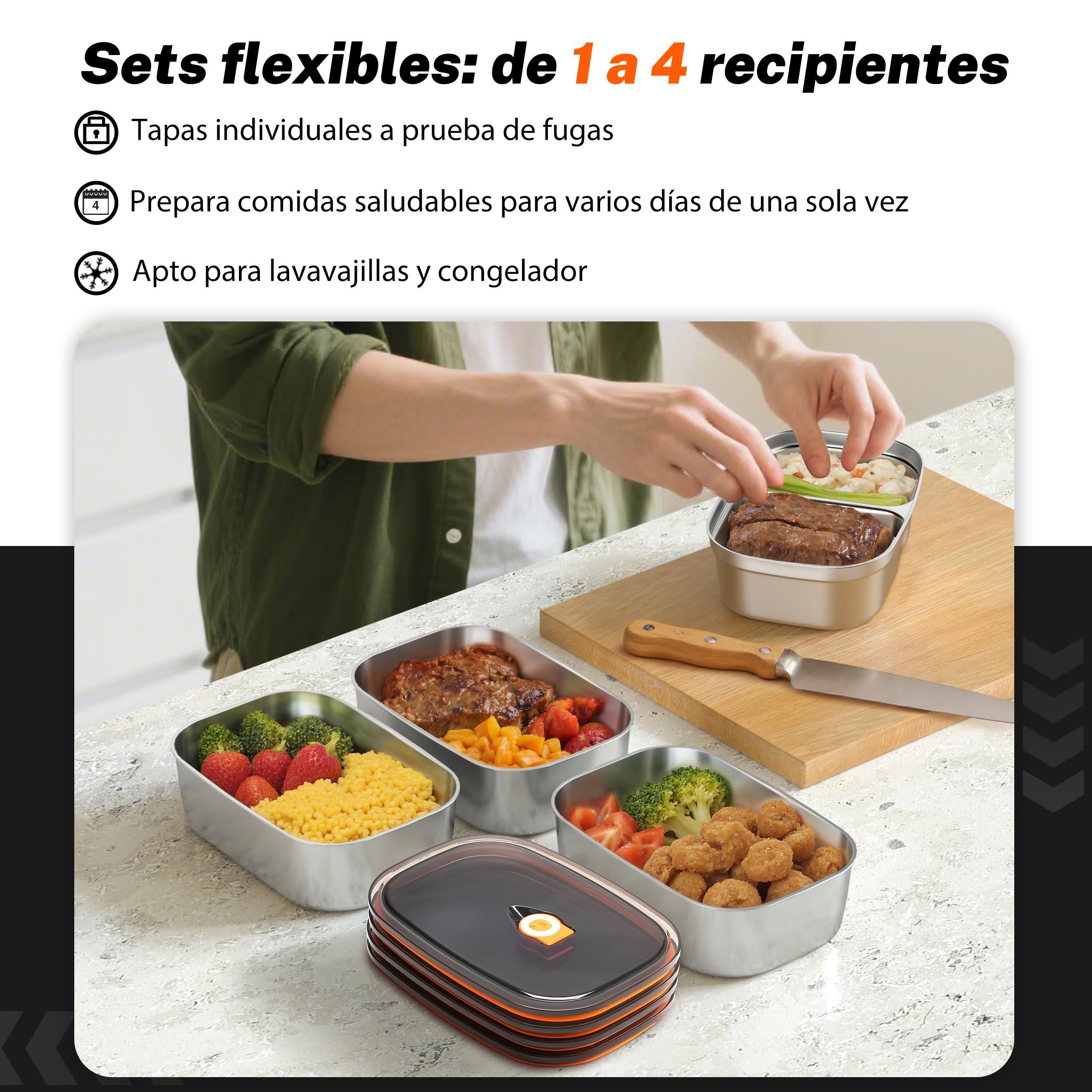 Fiambrera Electrica,120W Taper Electrico para Comida Calentamiento Ultrarrápido 3 en 1 Lonchera Electrica Trabajo 12V/24V/230V Para Viajes, Trabajo, Coche, Camión (1,5L x 2)