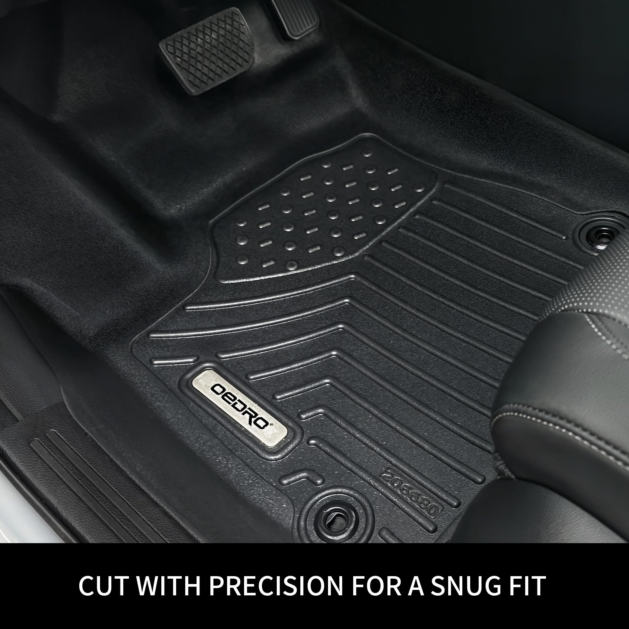 OEDRO Floor Mats Fit for 2008-2020 Dodge Grand Caravan/2008-2016 Chrysler Town & Country (Stow'n Go Only), TPE All-Weather Guard Includes 1st, 2nd and 3nd Row Full Set Liners, Black