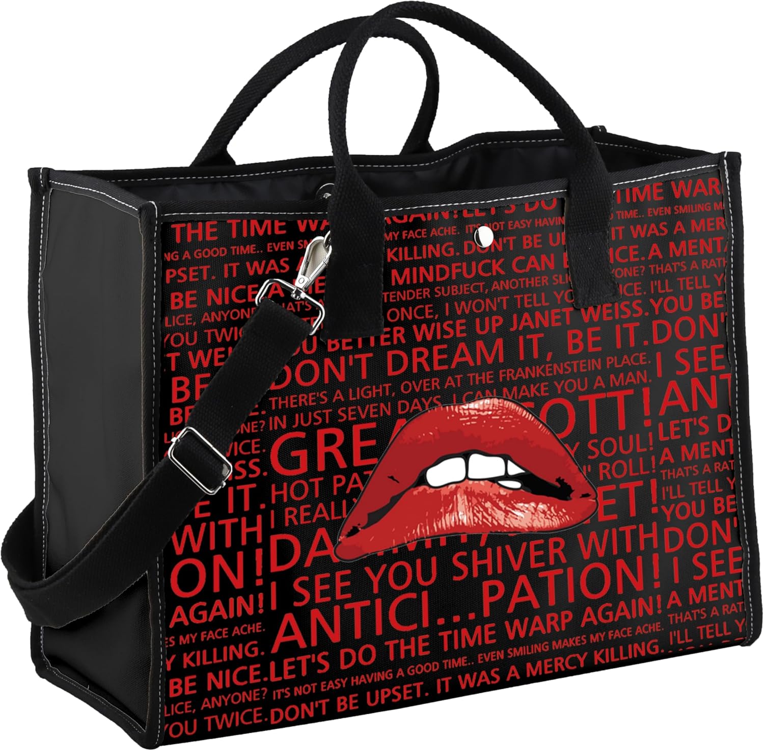 VAMSII Rocky Horror Lips tote Bag Horror Picture Show Lips Inspired Gift Tv Show Merch