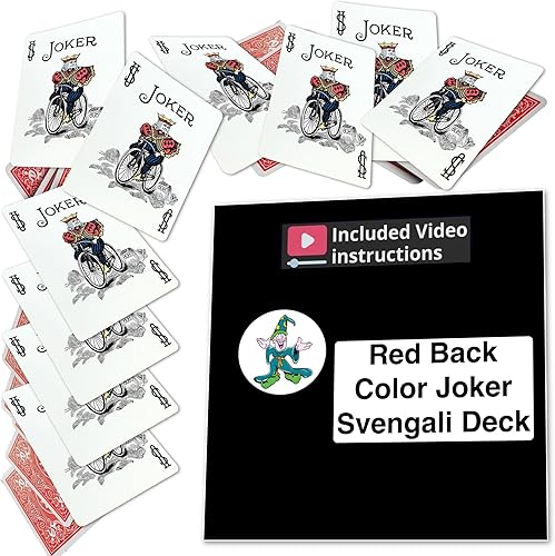 Miniatura 12 de Ted's Sterling Magic Baraja de truco del Joker del color de la bicicleta de corte de fábrica (fuerza unidireccional roja)