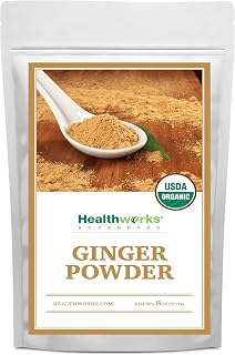 Healthworks Superfoods Organic Ginger Powder - 8 Oz - Ground, Raw & All-Natural - Keto, Vegan - Great with Coffee, Tea & Juices - Superfood/Spice