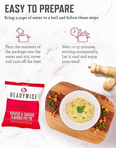 Vista 36 de READYWISE - Cubo orgánico, 90 porciones, comida de emergencia, MRE, suministro de alimentos, prefabricado, alimentos de supervivencia liofilizados