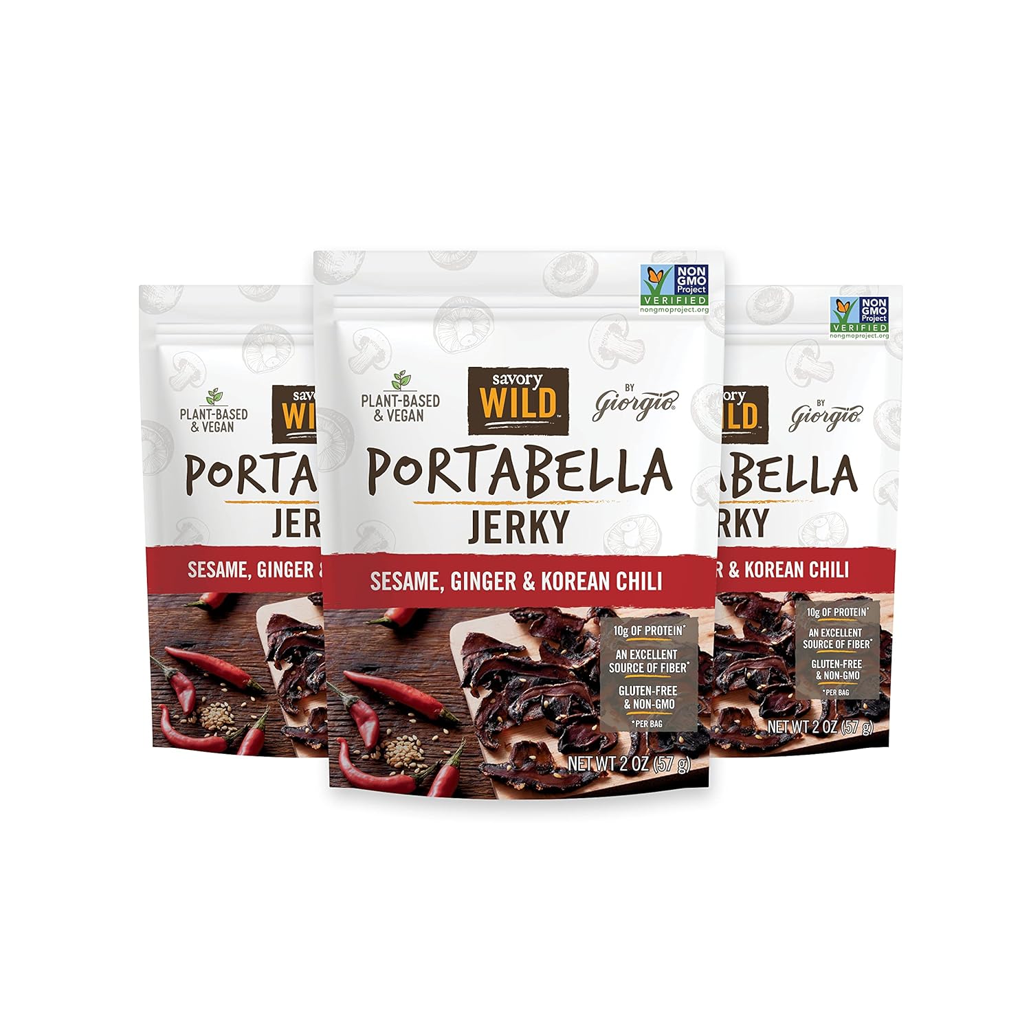 Savory Wild Portabella Mushroom Jerky Sesame Ginger