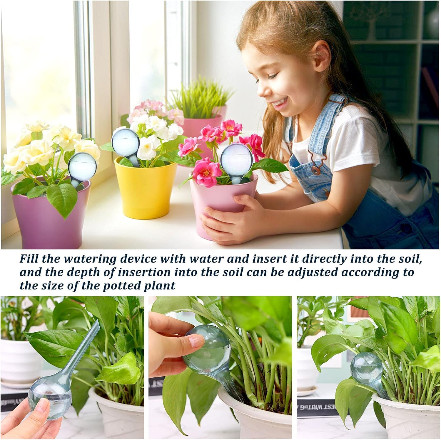 20 Automatische Bewässerung Bewässerungskugeln für Pflanzen,klare selbstbewässernde Kugeln,Bewässerungskugeln,Garten,Wassergerät,Urlaub,Zimmerpflanze,Bewässerung,Tropfbewässerungsgerät(10 Farben)