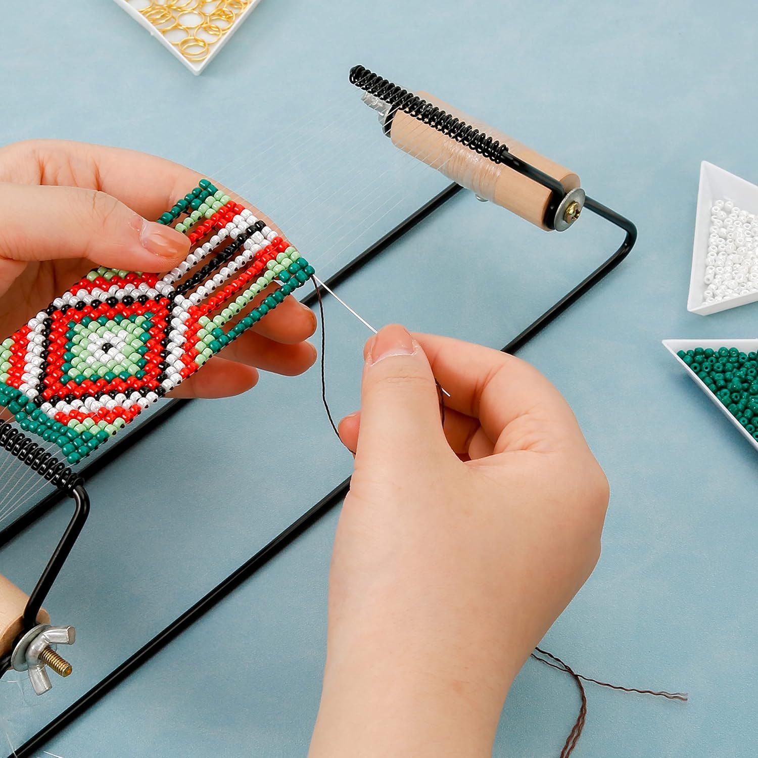 PP OPOUNT Value Bead Loom Kit, 11343 PCS Loom Beading Supplies with Lots of Seed Beads, Complete Jewelry Making Tools and Accessories, Beading Loom Kits for Adults Jewelry Making Bracelets Belts