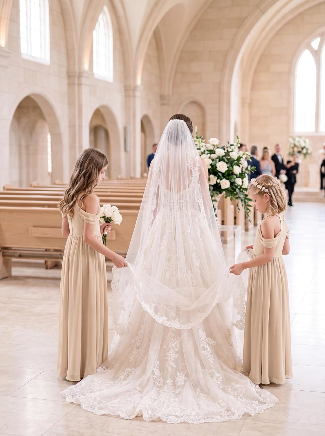 Off-Shoulder Junior Bridesmaid Dresses Long Chiffon Flower Girl Dress for Teen Girls Party Pageant Gowns Halter