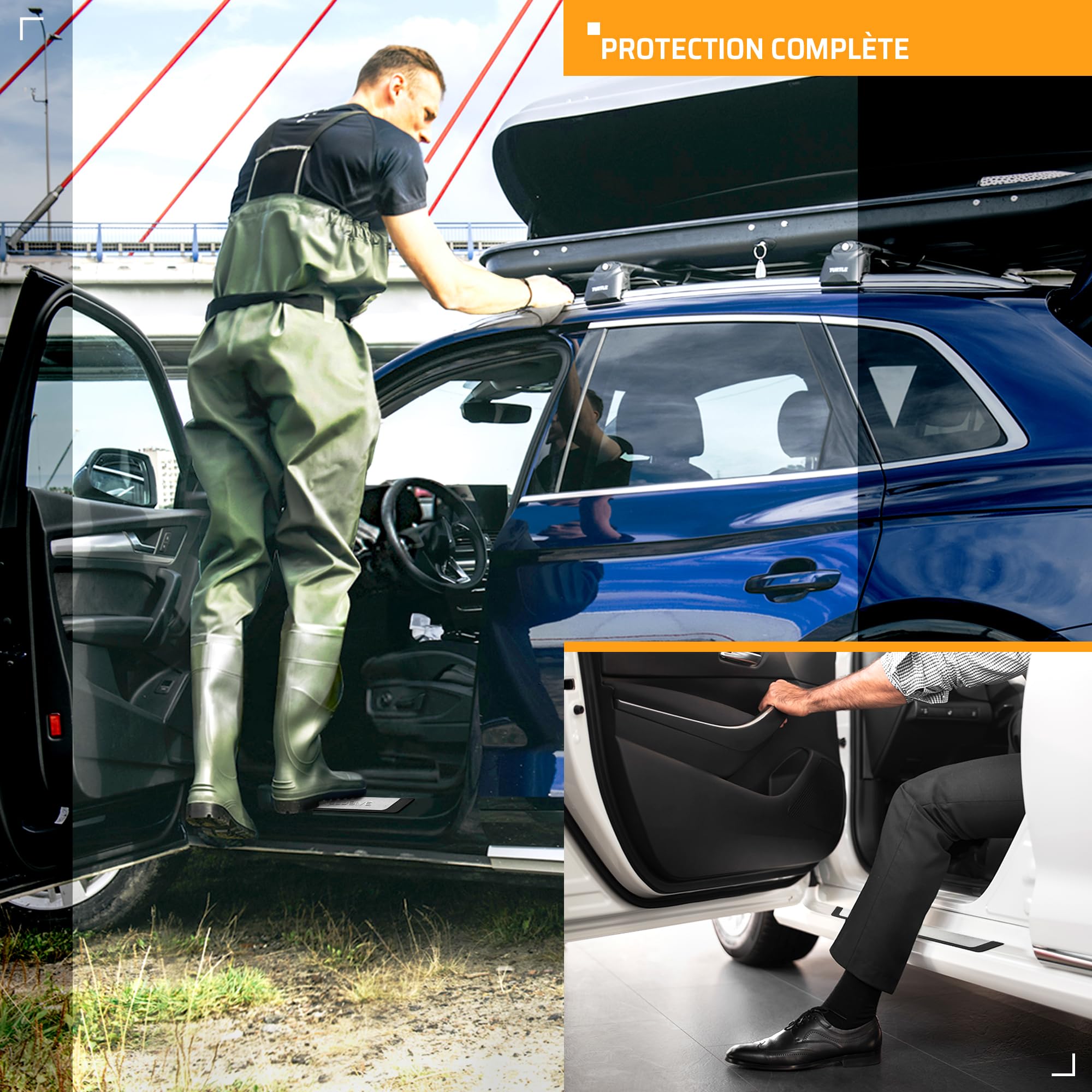 CHROMEMASTER - Compatible avec VW Tiguan I 2007-2011 | Protection de Seuil de Porte de Voiture | Bandes pour Seuils de Voiture | Protégez les Seuils de Portes de Votre Voiture Contre les Dommages