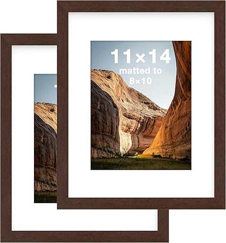 Vista 83 de FrameWorks Marcos de fotos clásicos de madera de 12 x 16 a 8 x 12 pulgadas con vidrio templado, roble dorado, paquete de 6