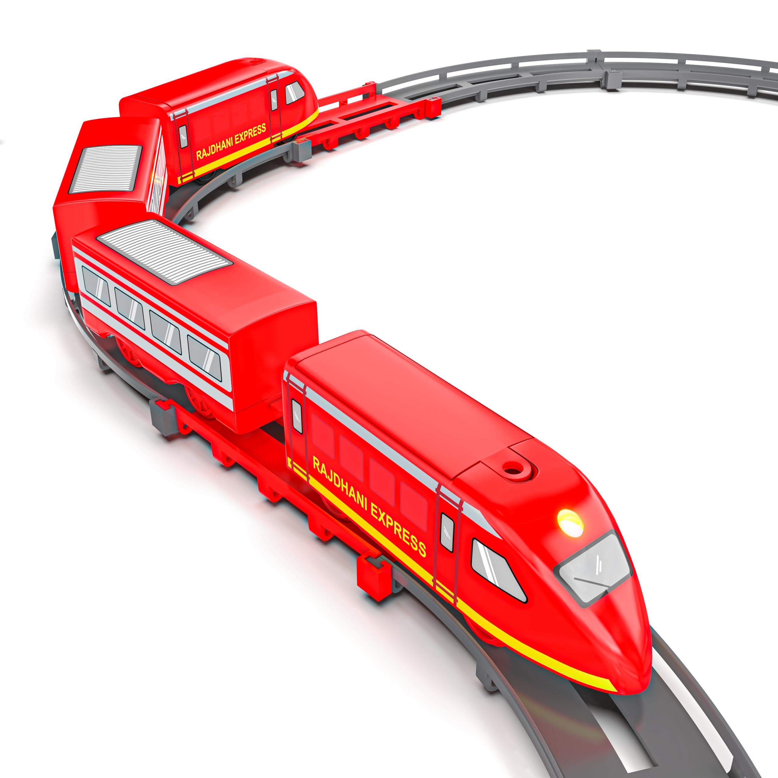 Mirana Rajdhani Express Bullet Train Toy Set for Kids, Multiple Railway Track Layout, AAA Battery Operated, for Boys & Girls 1+ Years, Made in India (53 Pcs)