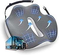 Japiroc X-Large Memory Foam Truck Driver Seat Cushion - Upgraded Back Pain Relief, Non-Slip Washable Cover for Long Hauls