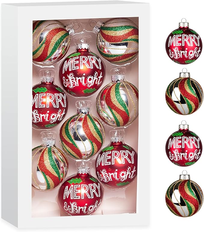 Costyleen Christmas Decoration Colorful Glass Balls